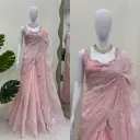 Designer Pink Partywear Saree