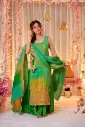 Stunning Green Bhandej Print Straight Suit