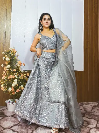 Stunning Grey Lehenga